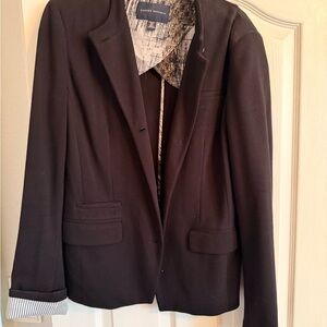Banana Republic Women's Black Blazer with Striped Lining